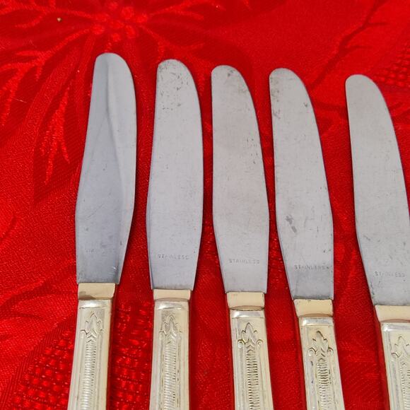 8X BK COTILLION Rogers Vintage Silverplate Flatware IS Butter Knives - Picture 5 of 13